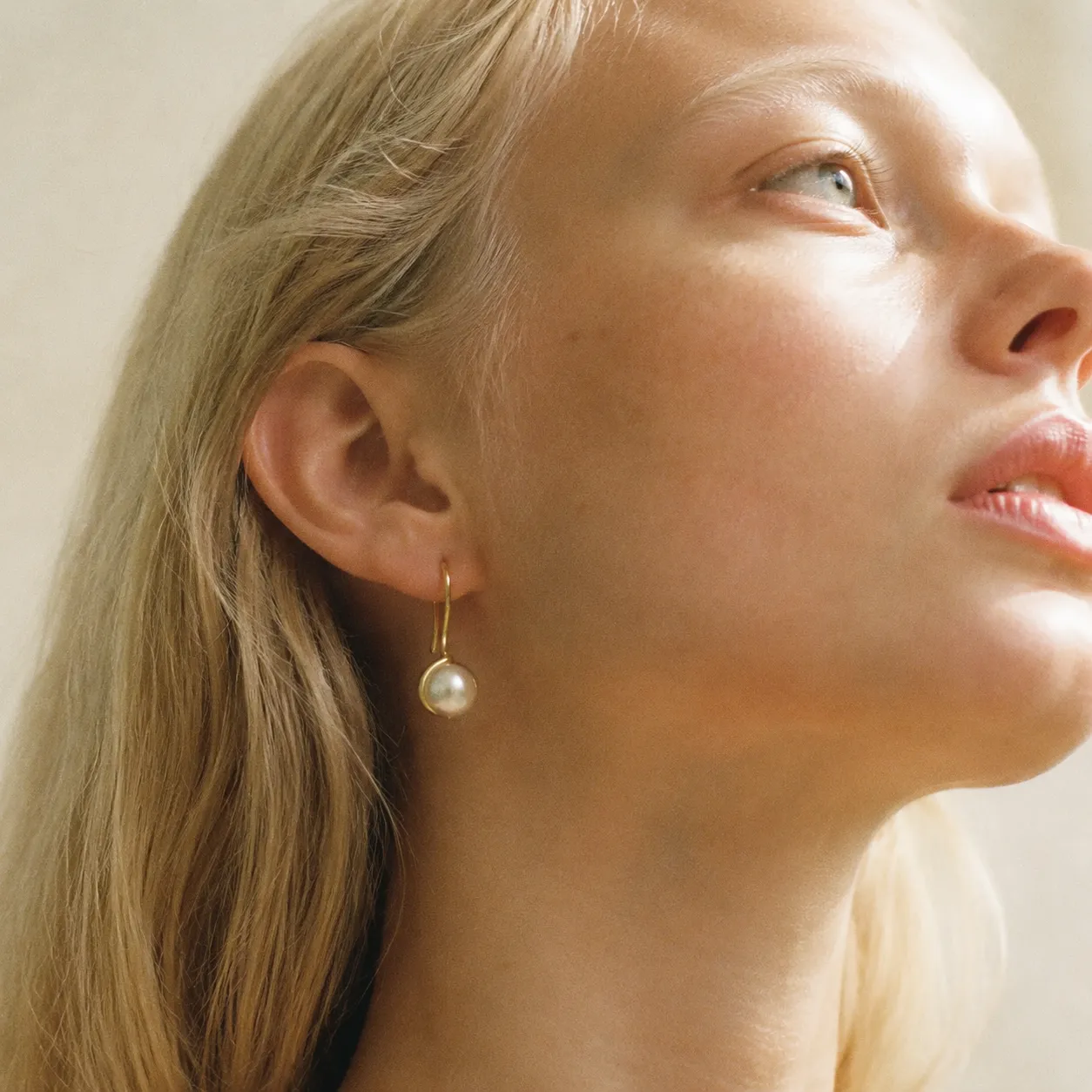 Minimalist Pearl Hook Earrings
