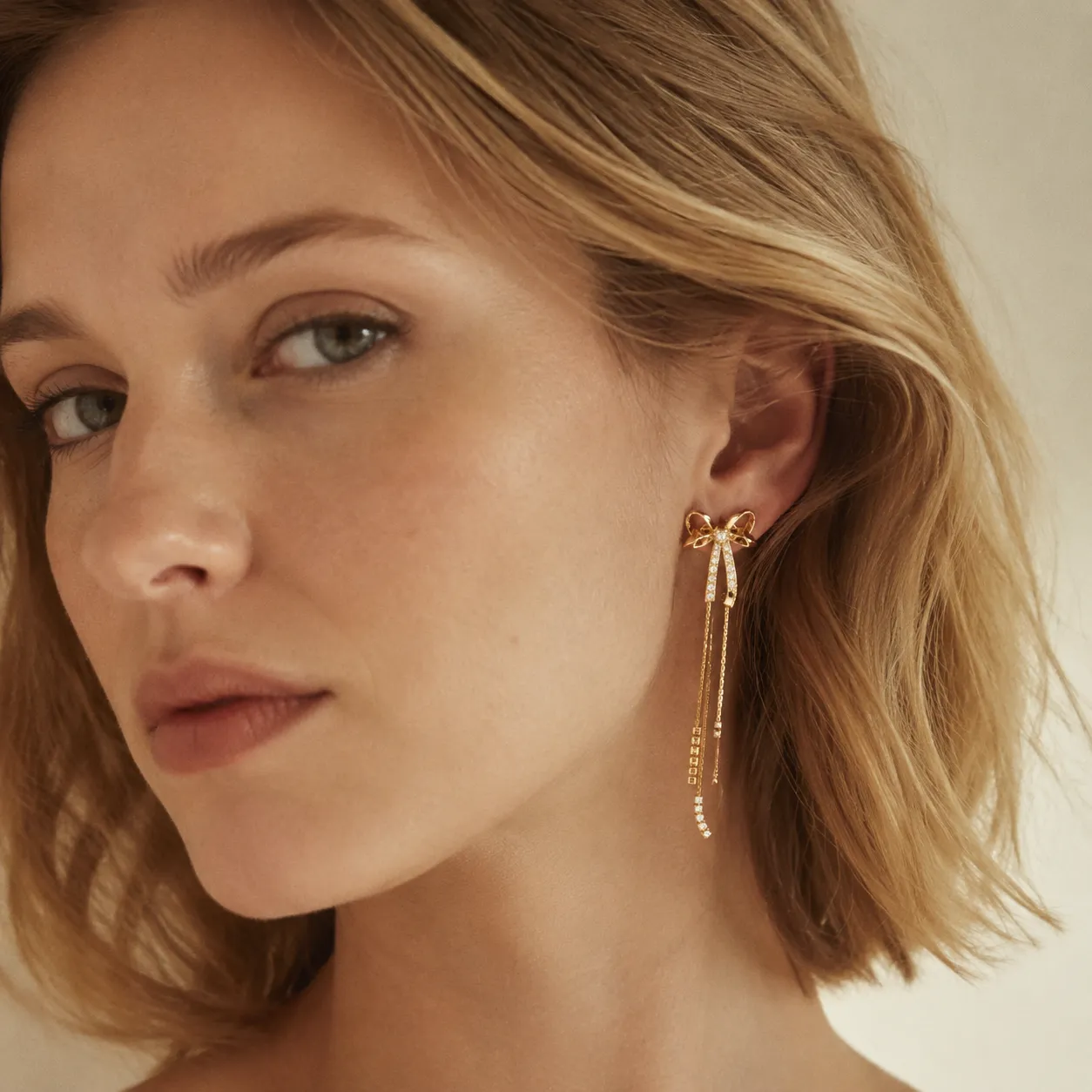 Bow Tassel Long Earrings