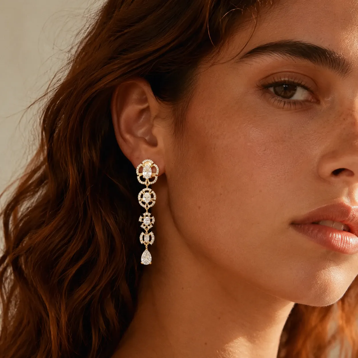 Wedding Teardrop Pavé Drop Earrings