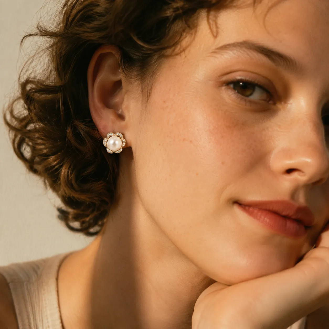 Pearl Petal Zircon Studs