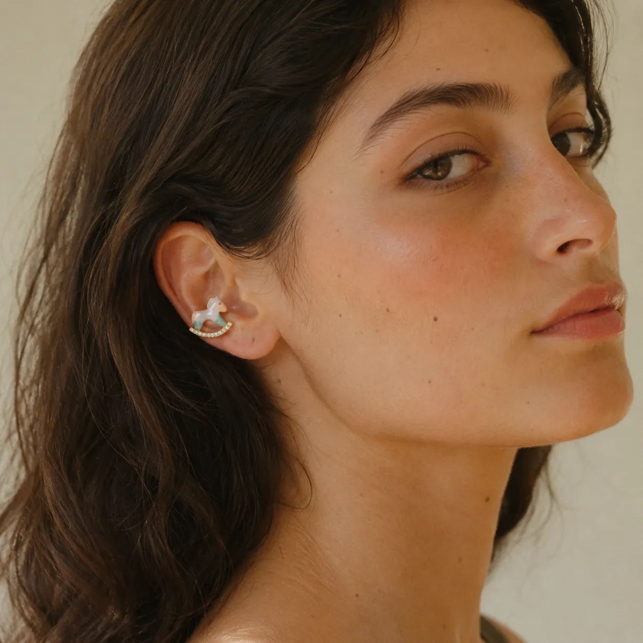 Carousel Horse Zircon Studs