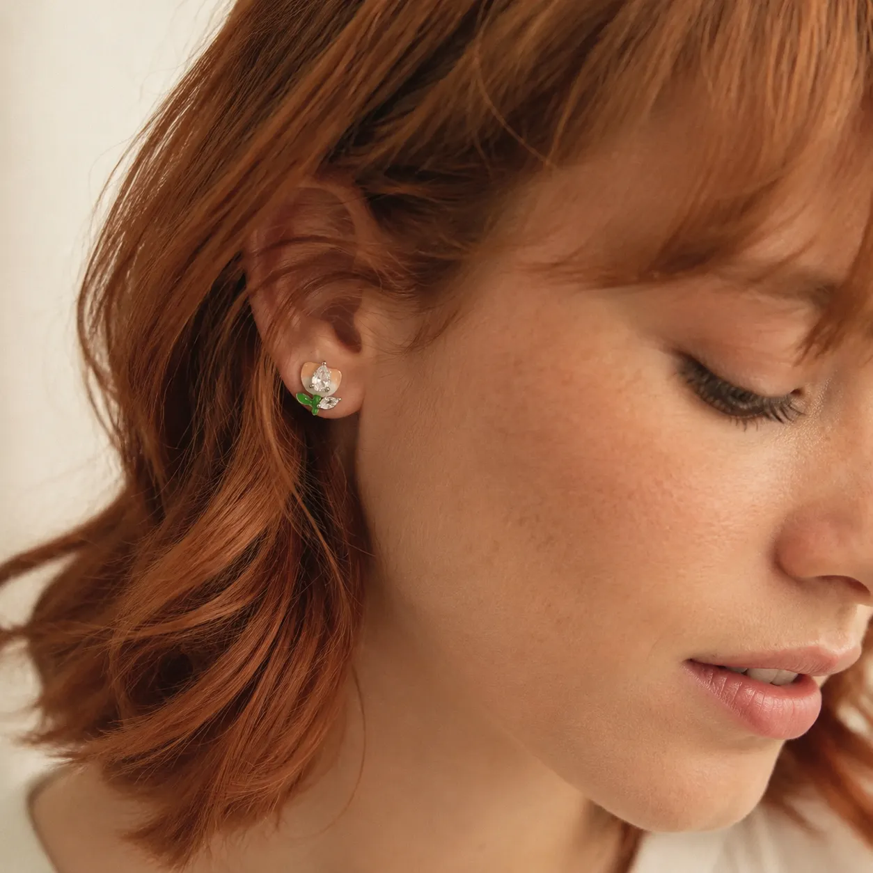 Peach Drop Zircon Studs