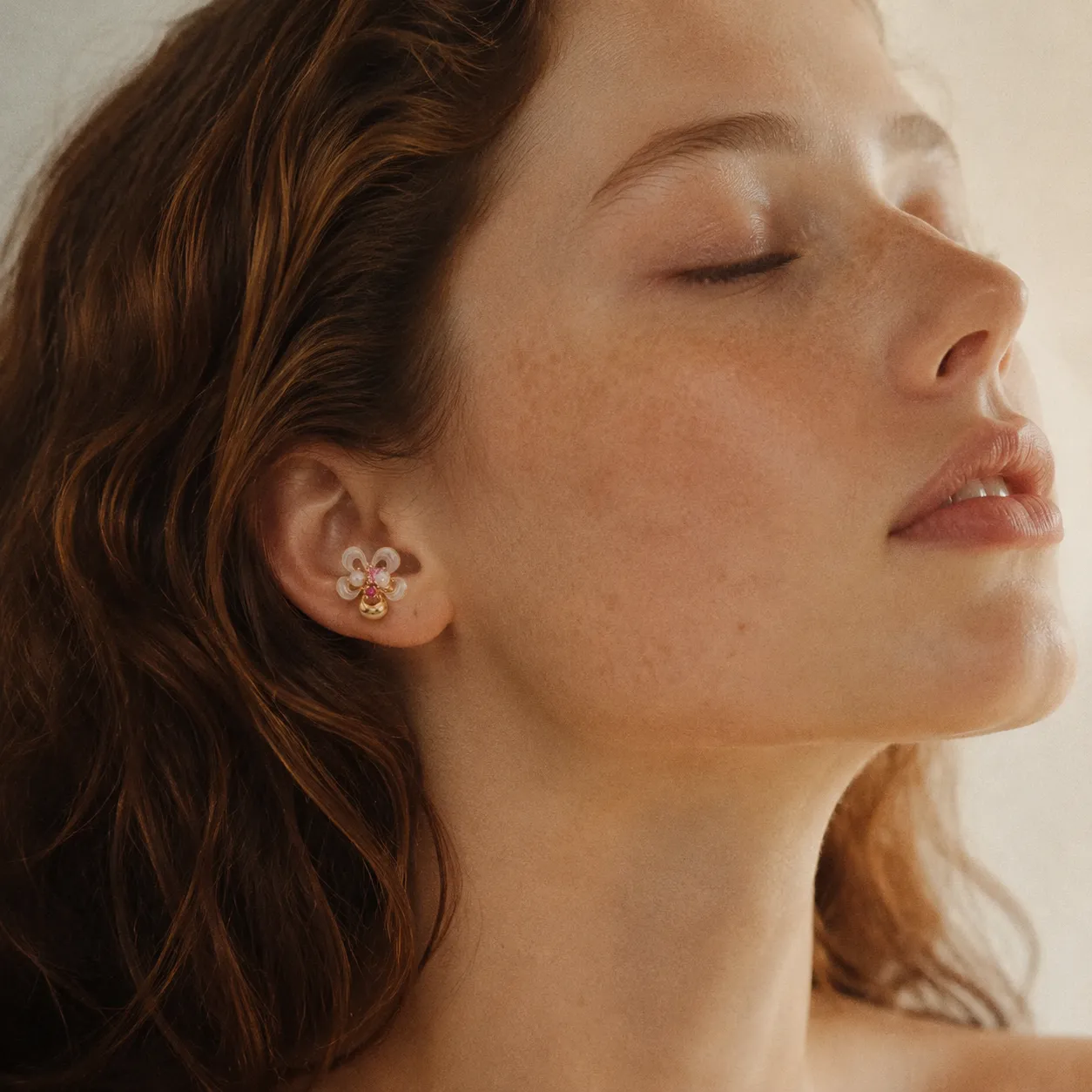 Floral Pearl Zircon Studs