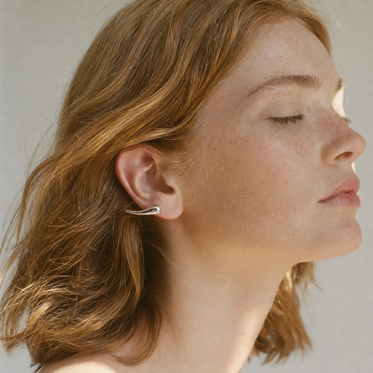 Silver Teardrop Hook Earrings