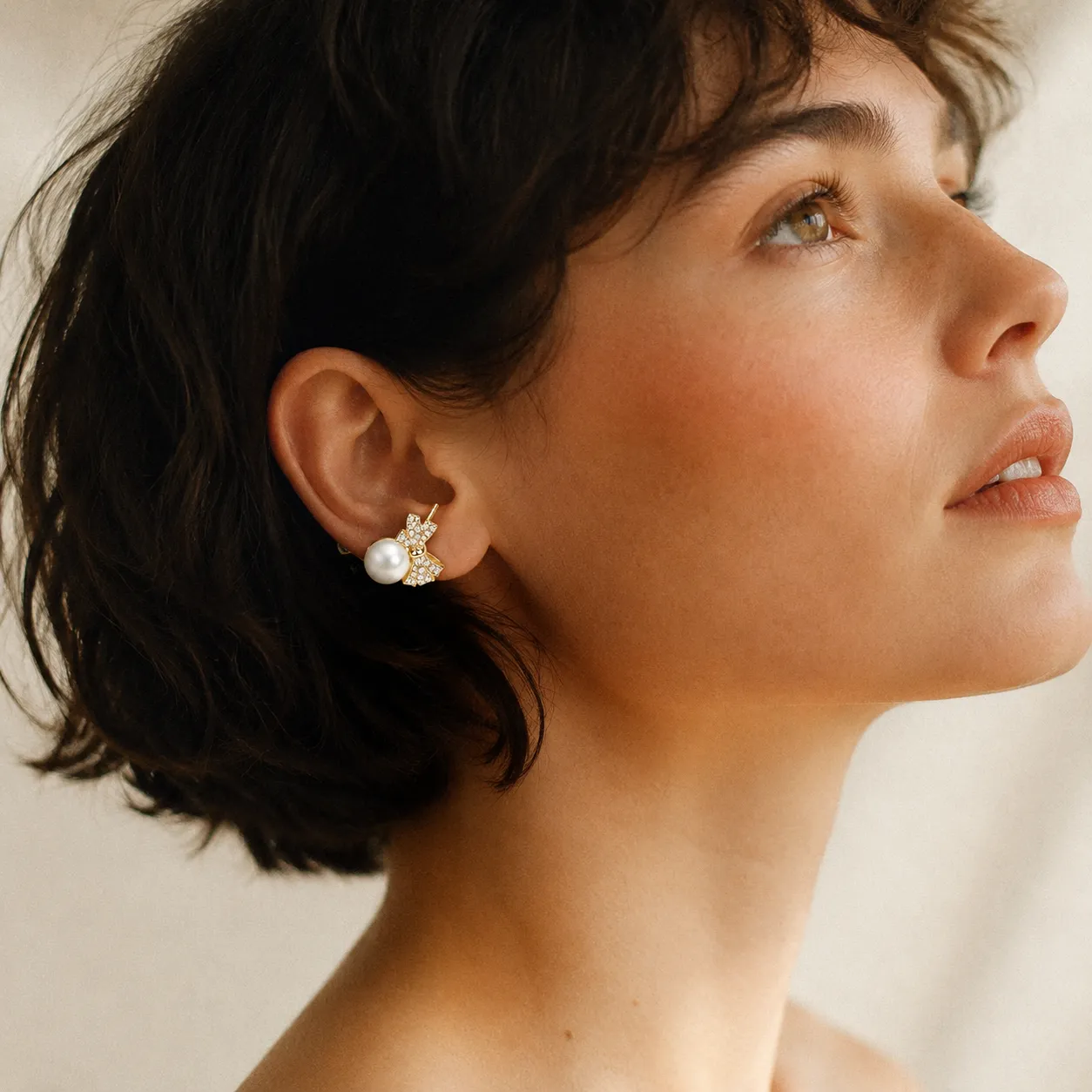 Bow Pearl Mini Studs