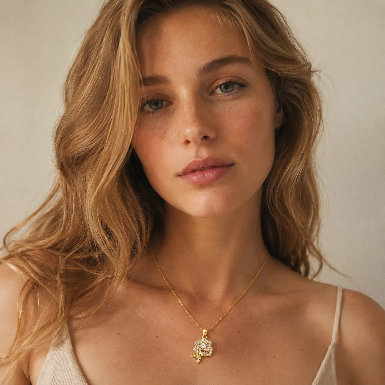 Collana Rosa Brillante Zircone