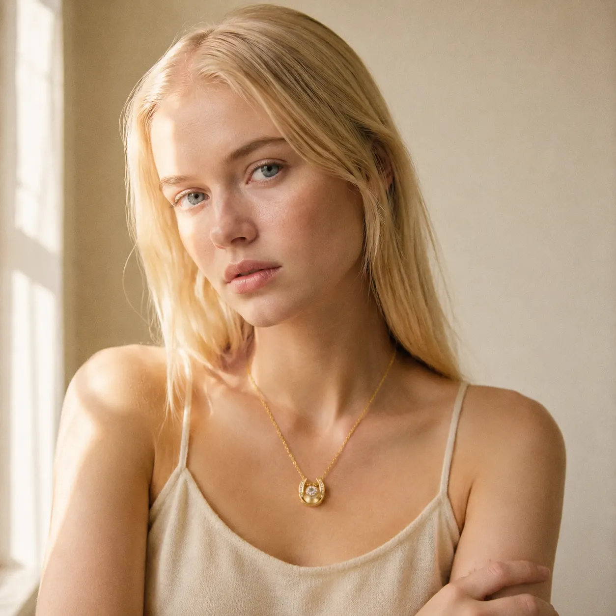 Lucky Horseshoe Crystal Necklace