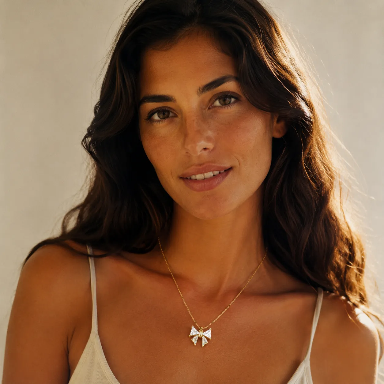 Zircon Mini Bow Necklace