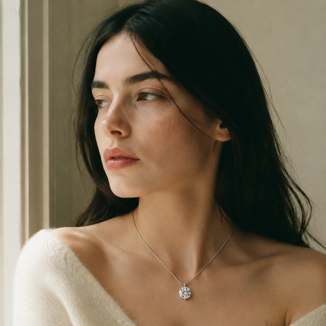 Invisible Line Crystal Necklace