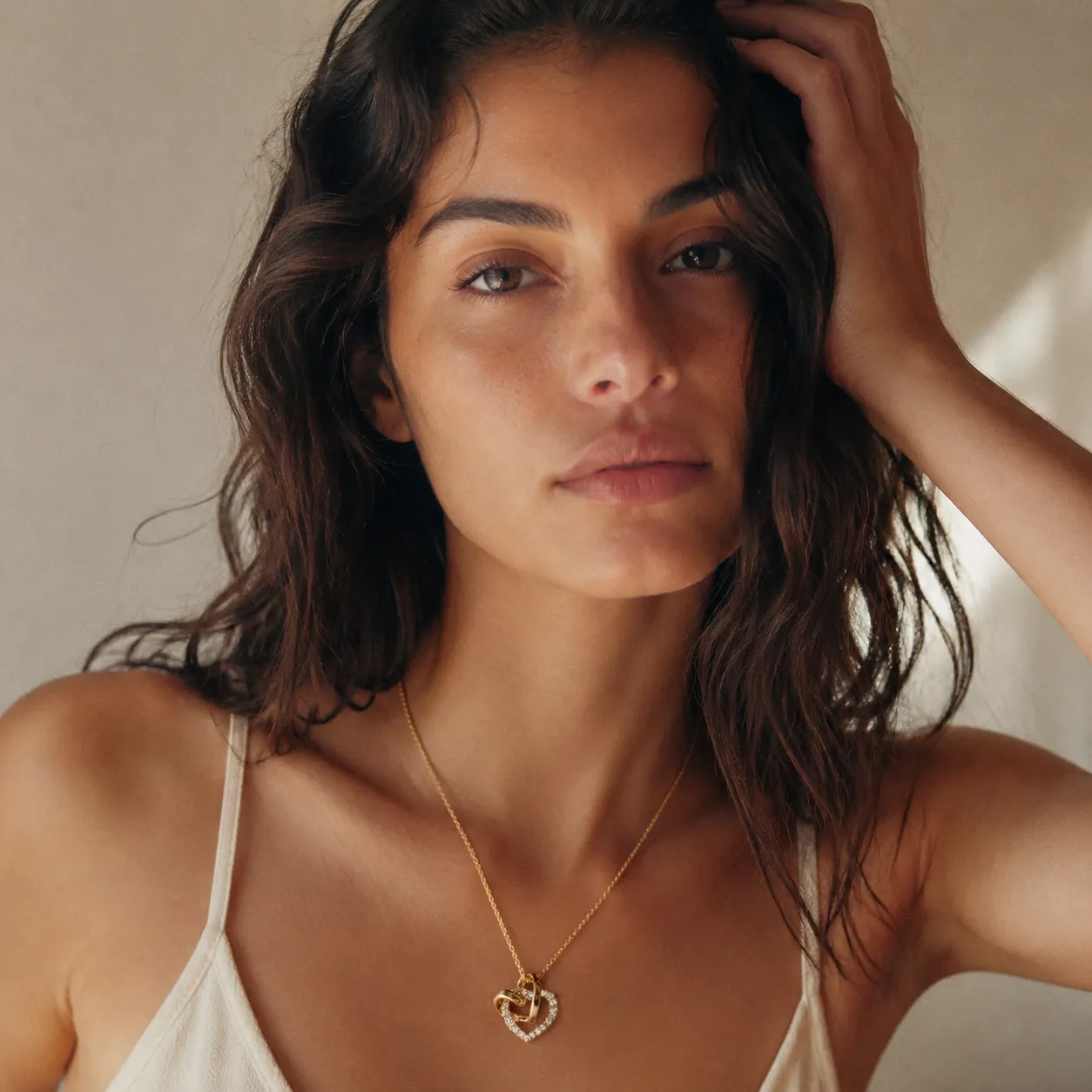 Double Heart Linked Choker