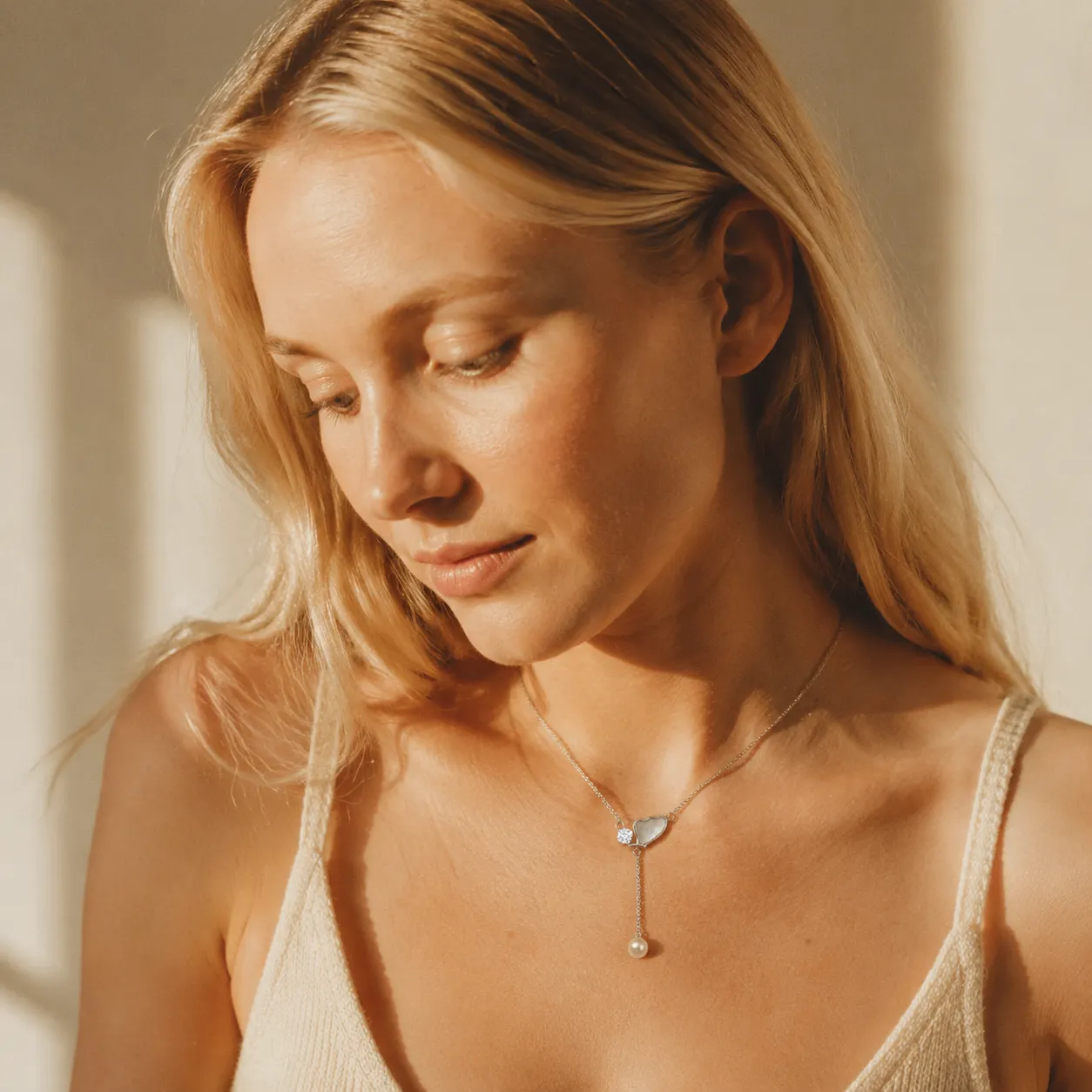 Heart Pearl Y-Necklace