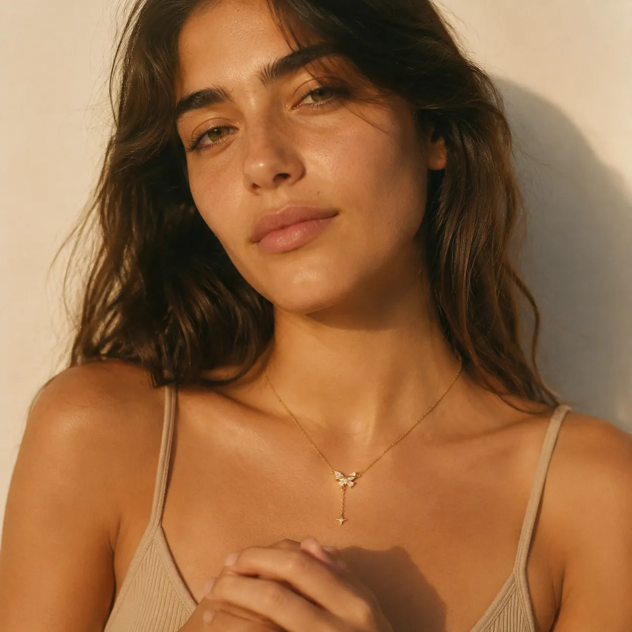 Zircon Butterfly Star Necklace