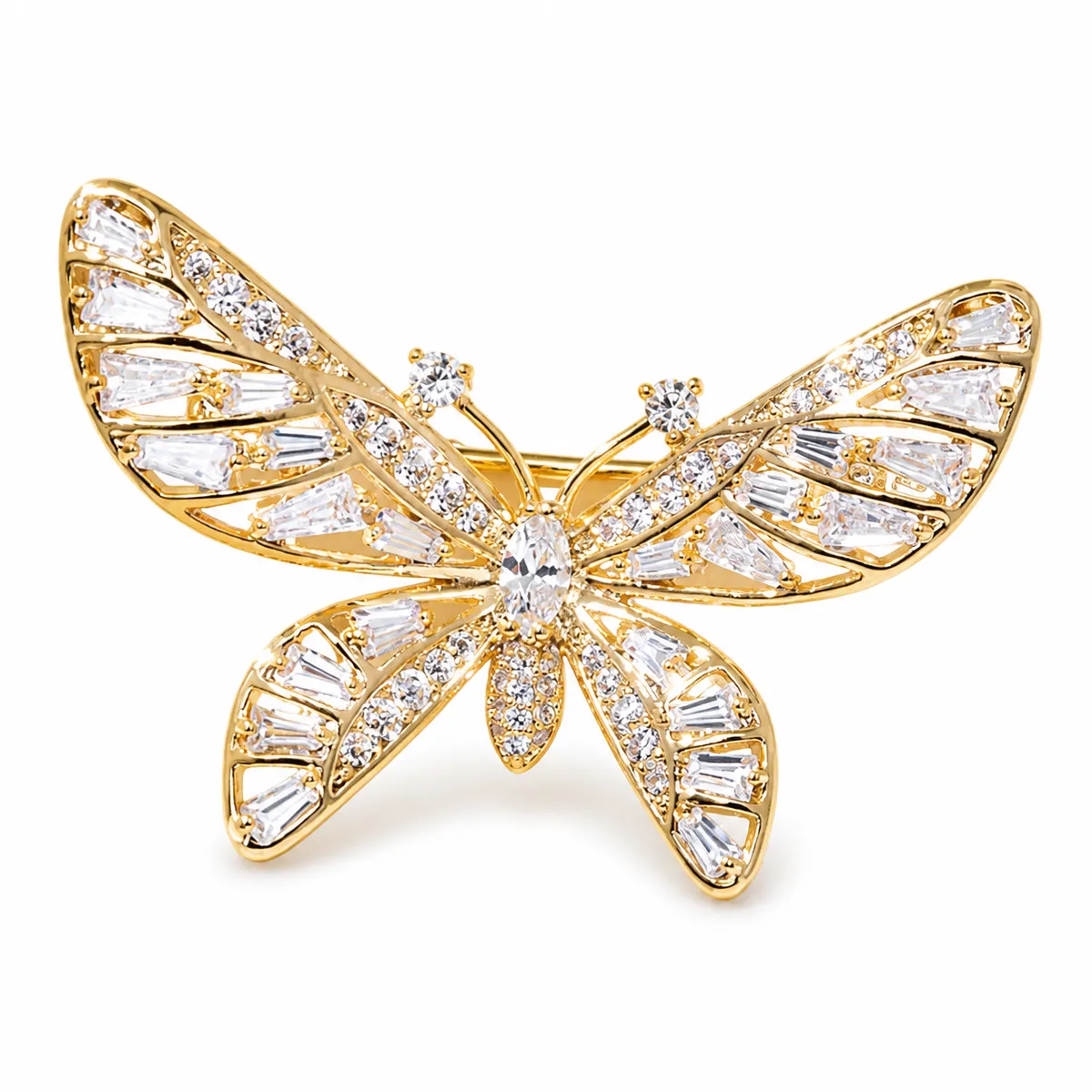 Sparkling 3D Butterfly Brooch