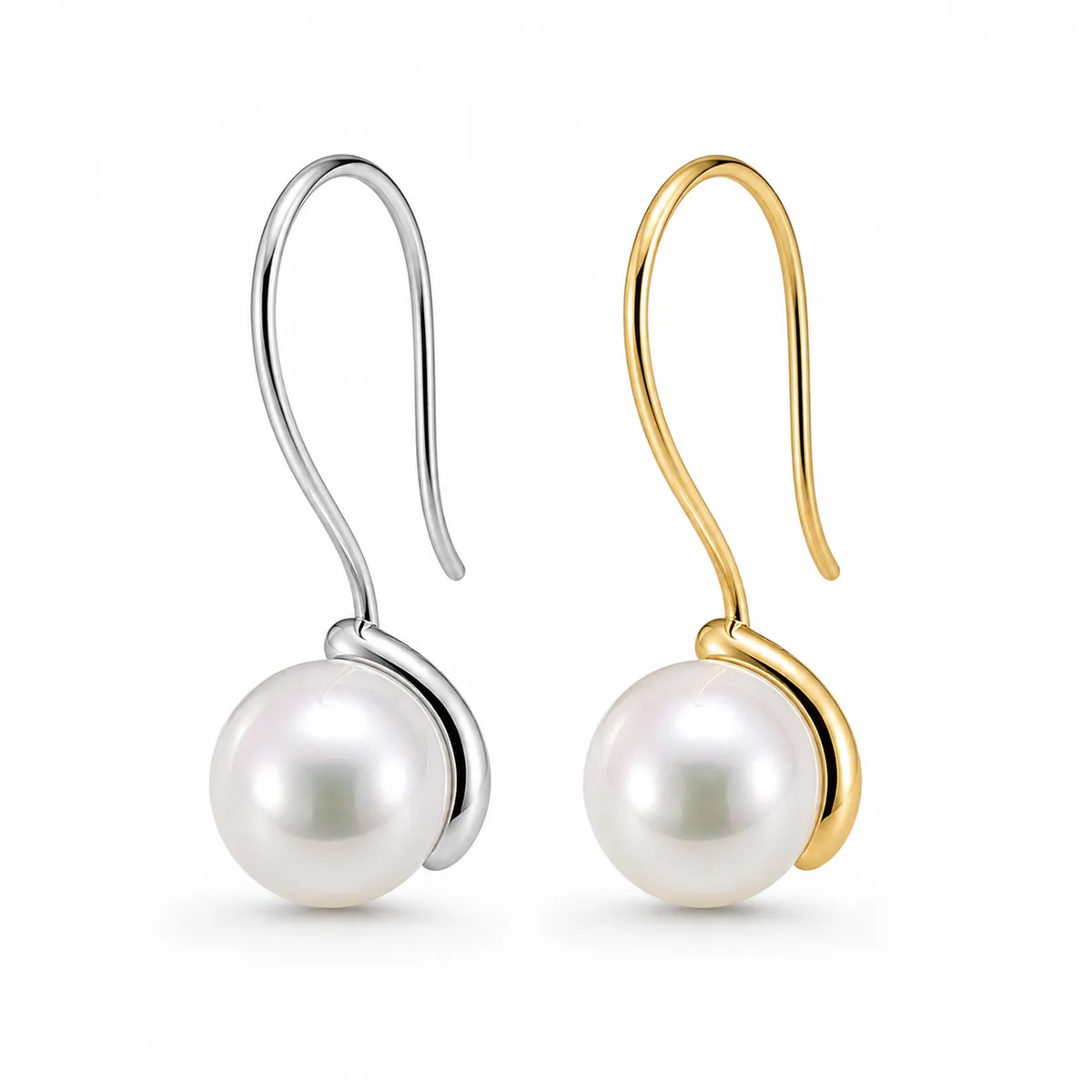 Minimalist Pearl Hook Earrings