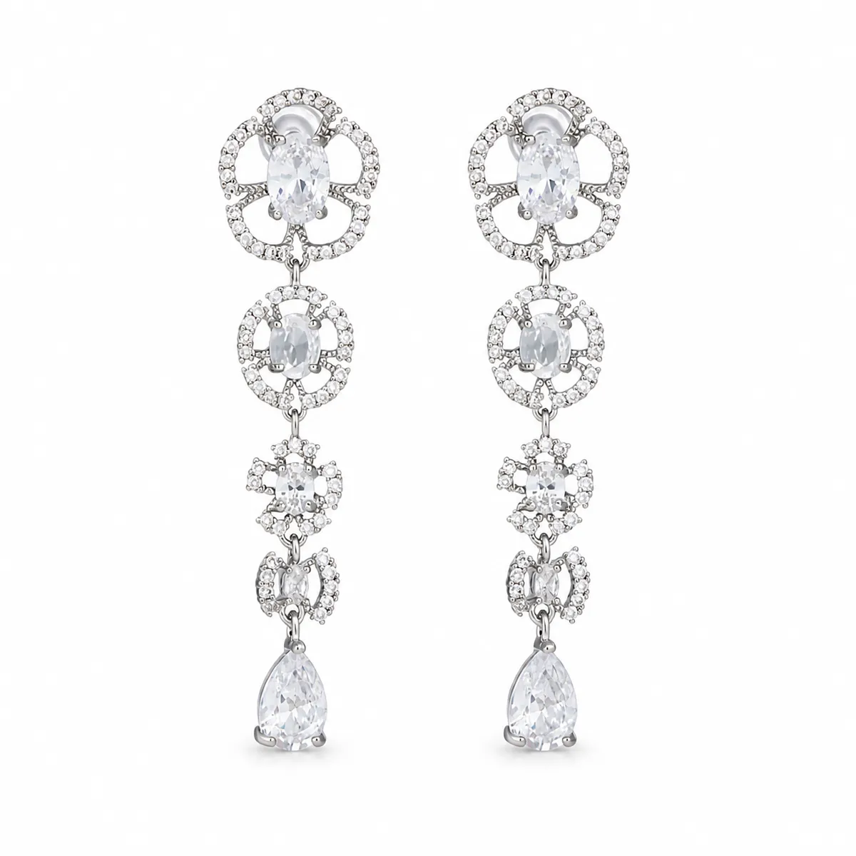 Wedding Teardrop Pavé Drop Earrings