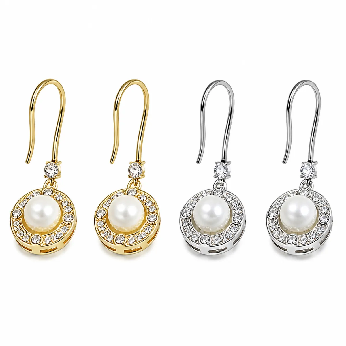 Pearl Star Halo Hook Earrings