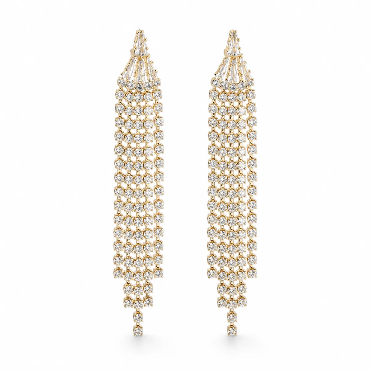Zircon Pavé Tassel Drop Earrings