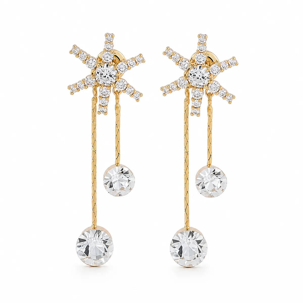 Star Pavé Tassel Drop Earrings