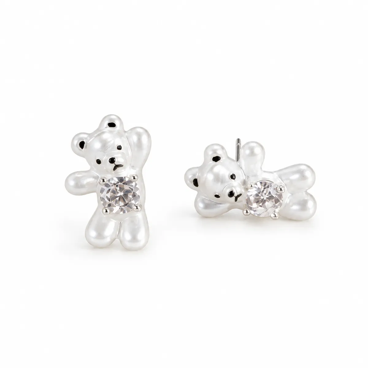 Orecchini Orsetto Perla con Zircone