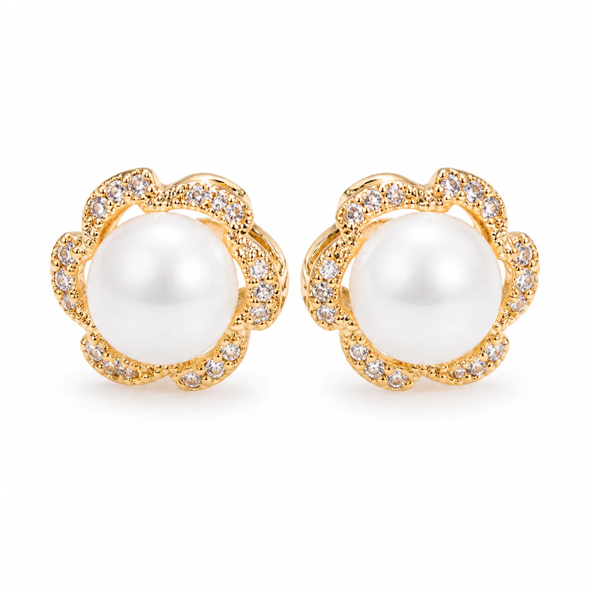 Pearl Petal Zircon Studs