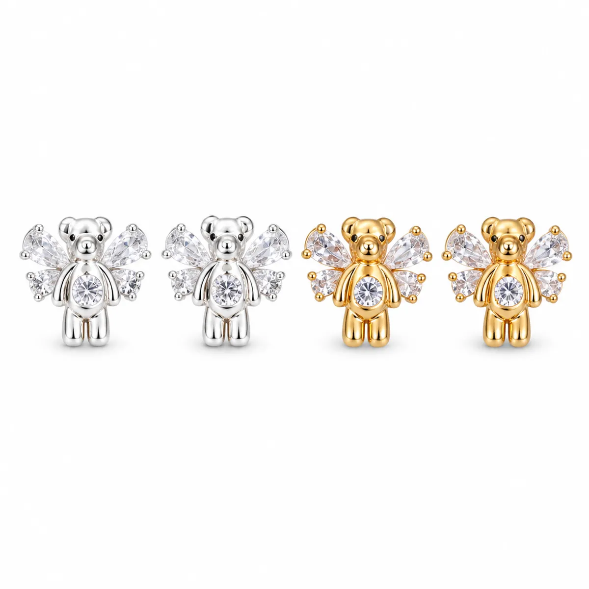 Angel Bear Crystal Studs