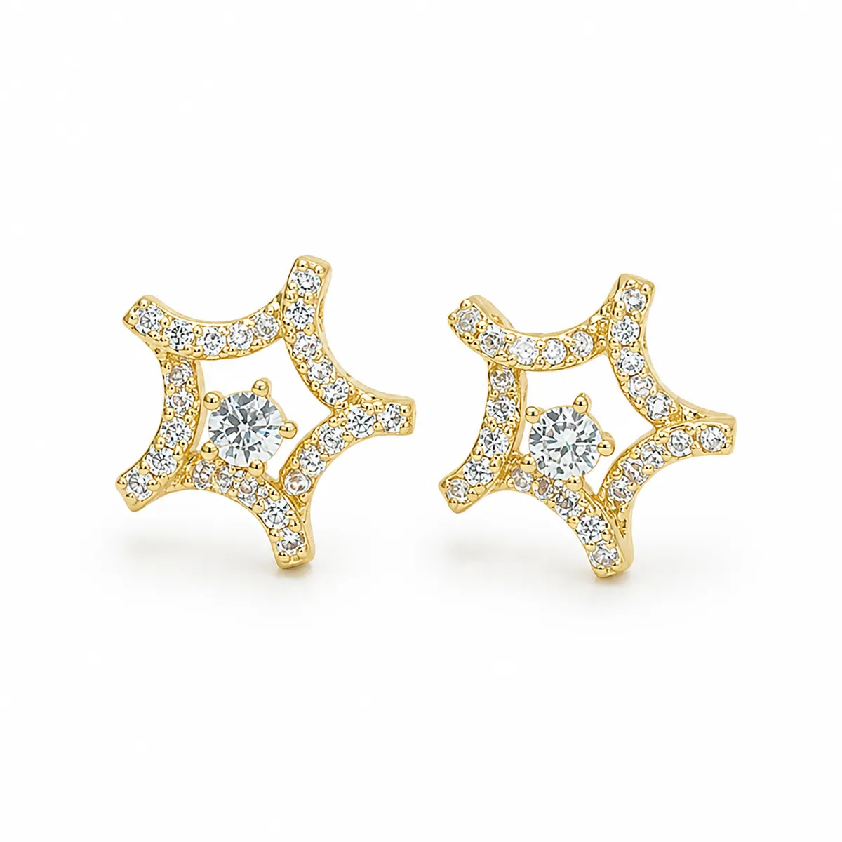 Gold Star Crystal Studs
