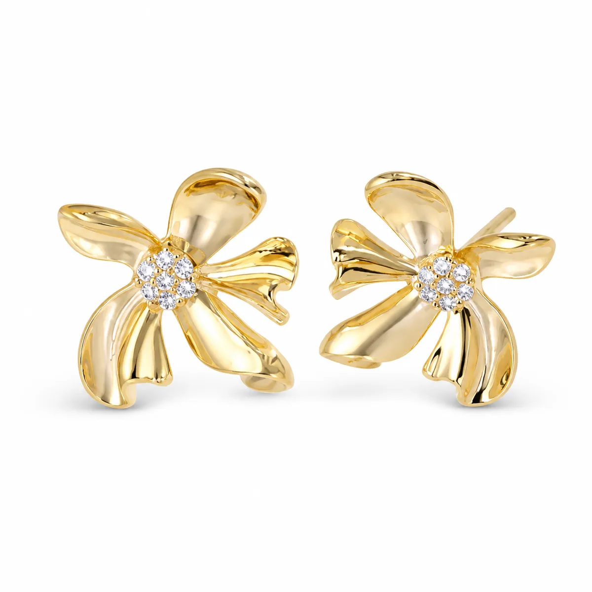 Gold Floral Studs