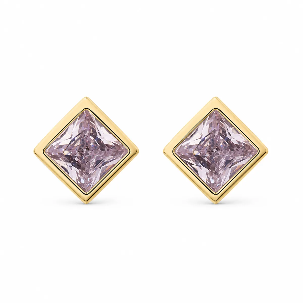 Square Zircon Rhombus Studs