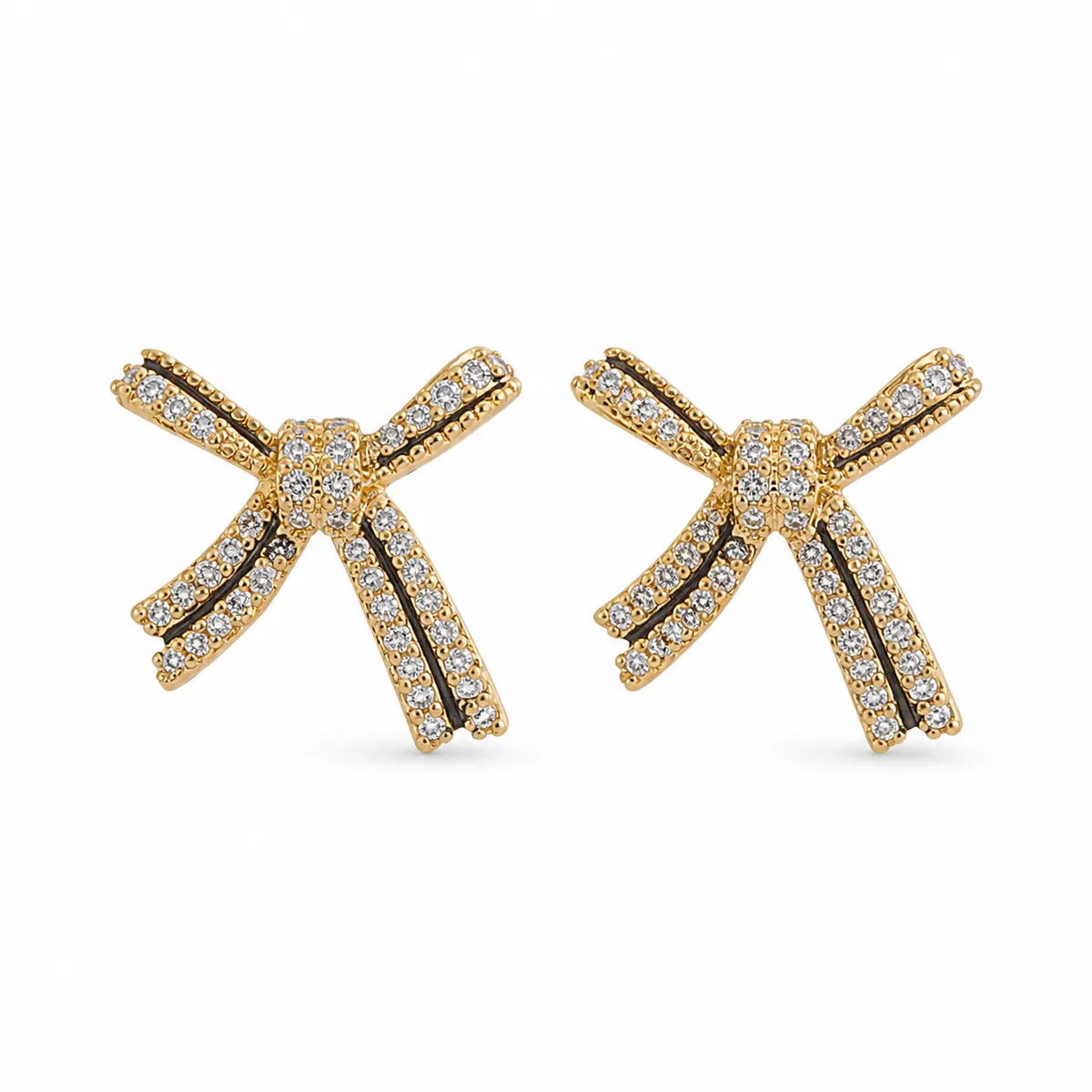 Gold Bow Studs