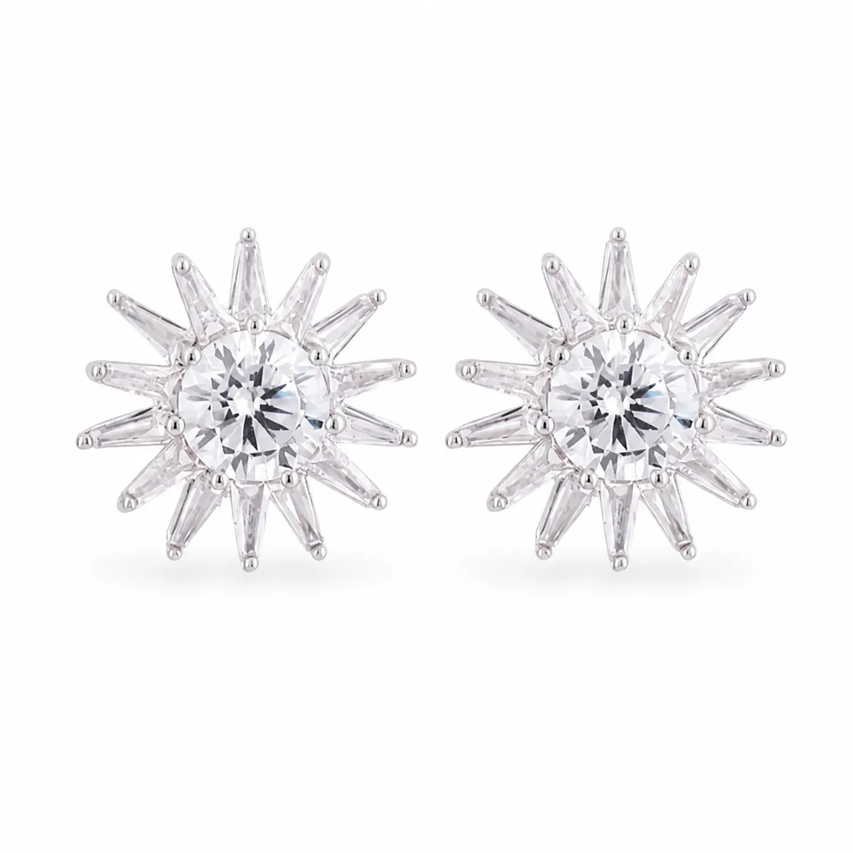 Silver Sunburst Studs