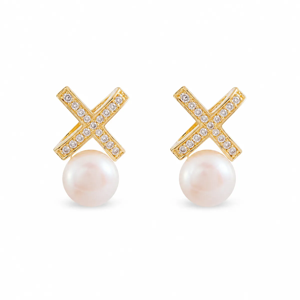 Gold X Pearl Studs