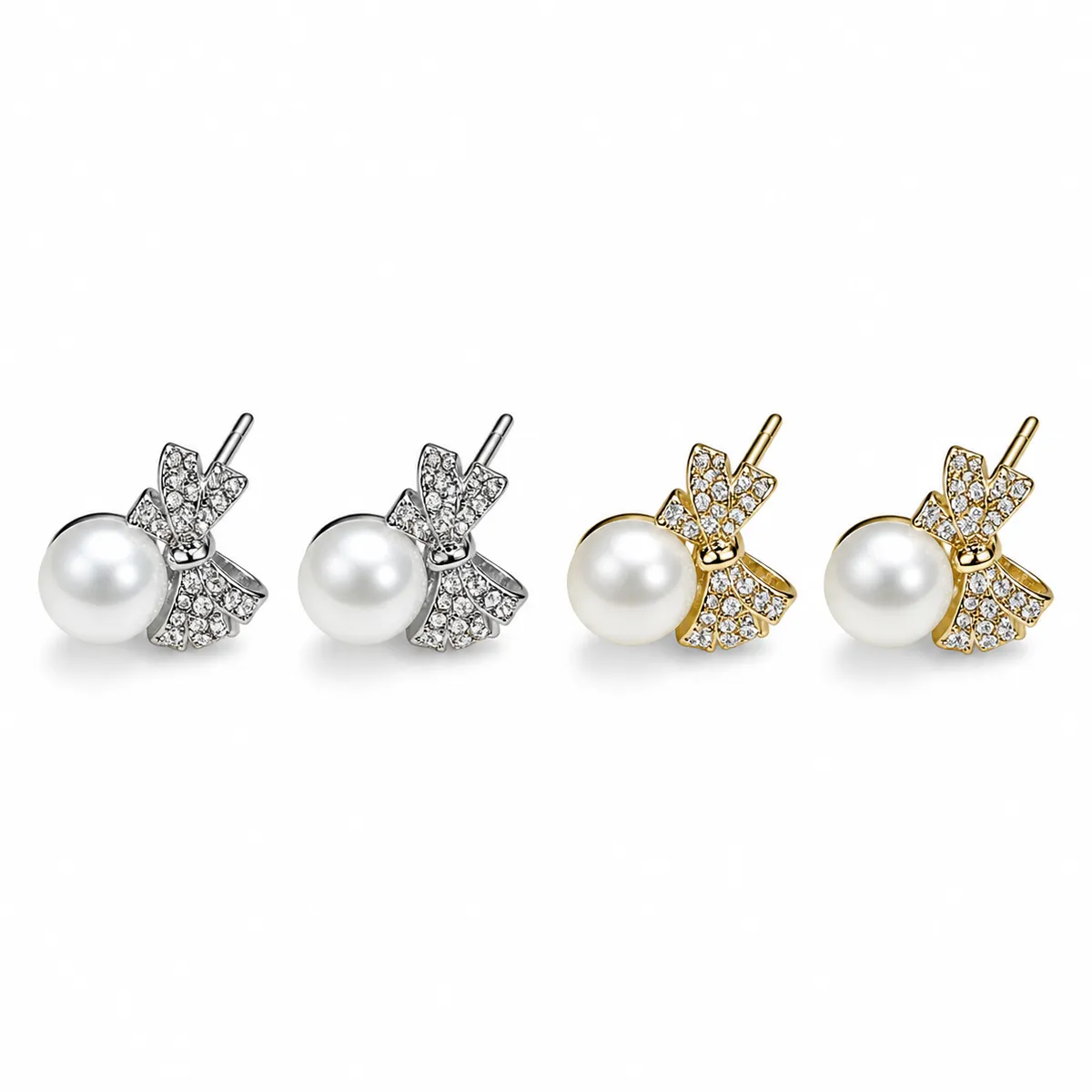 Bow Pearl Mini Studs