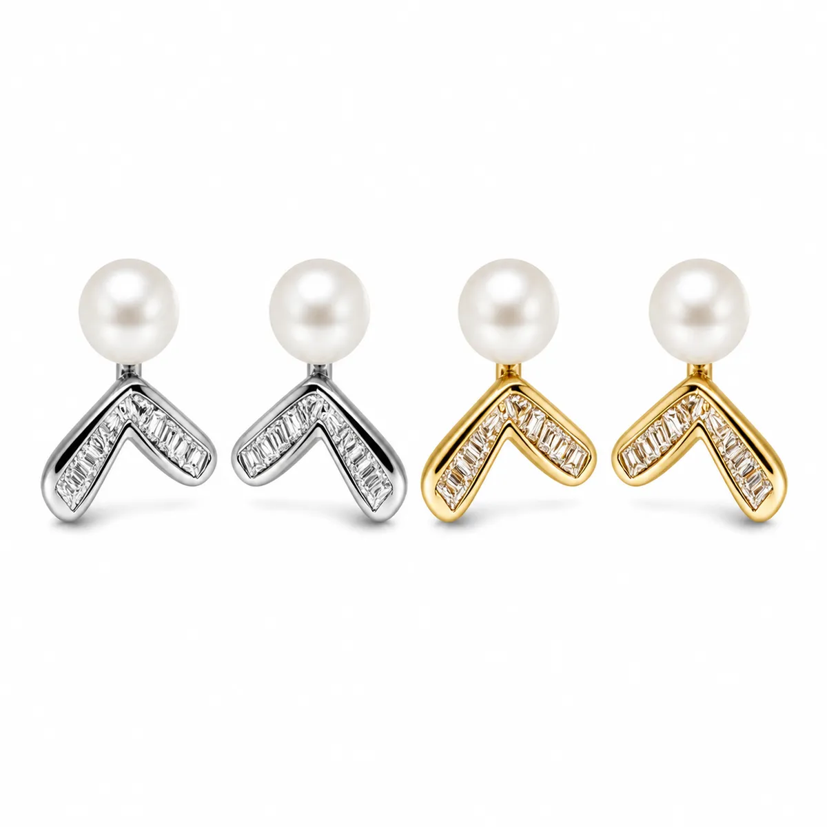Pearl Cross Zircon Studs