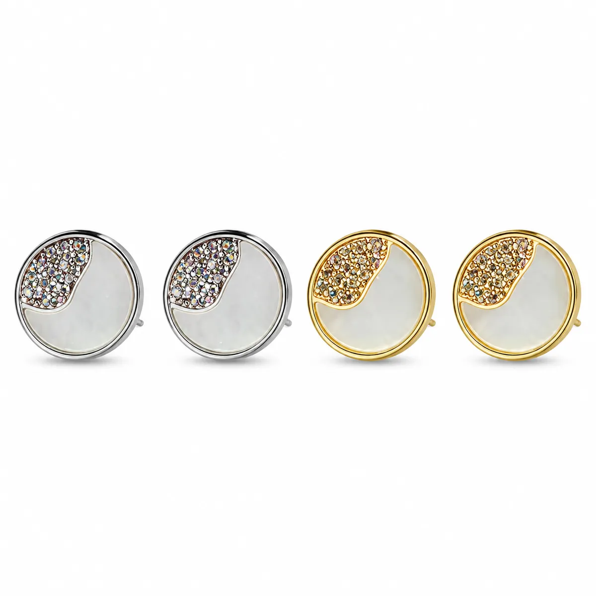 Cat's-Eye Yin-Yang Round Studs