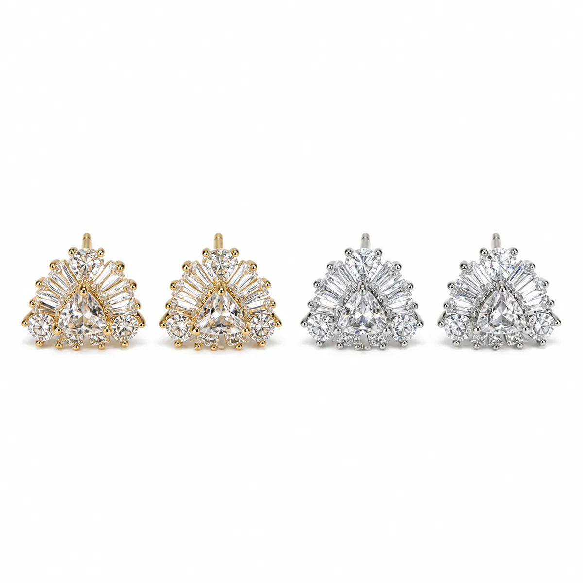 Fan Zircon Bouquet Studs