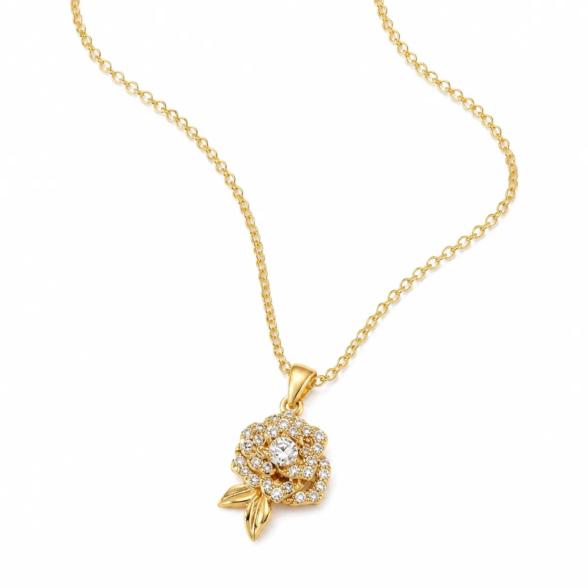 Collana Rosa Brillante Zircone
