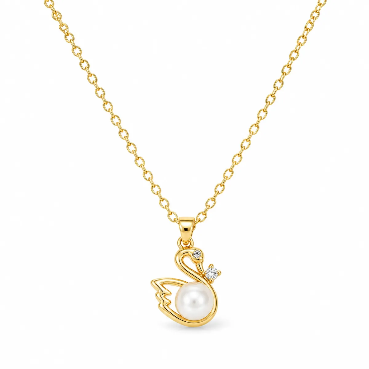 Collana Cigno Perla Zircone