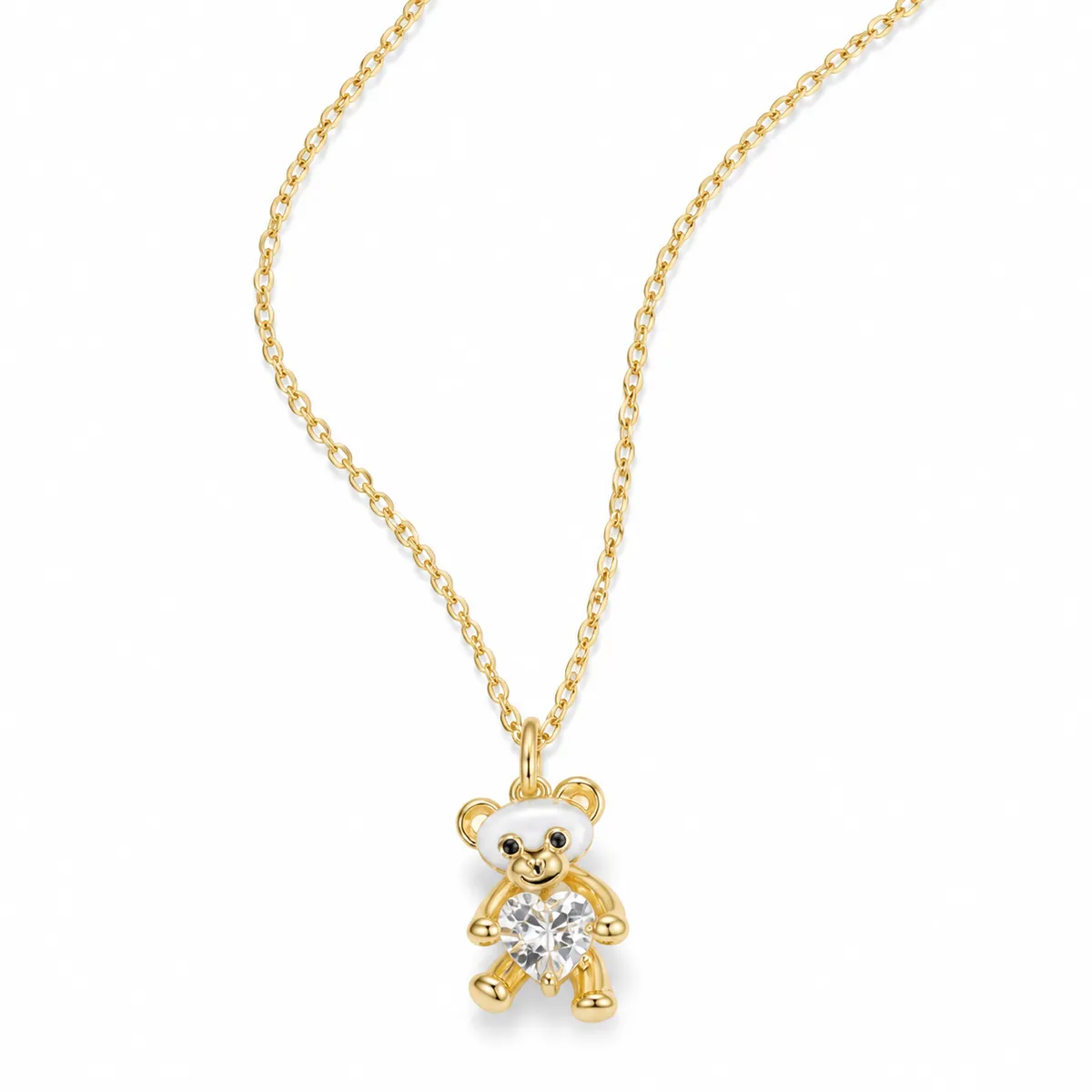 Teddy Bear Crystal Necklace