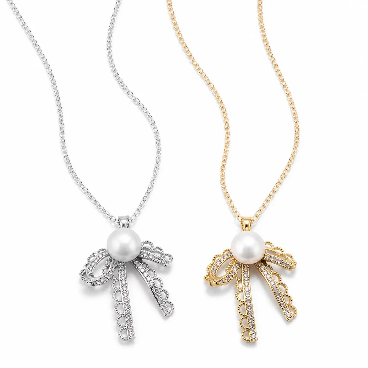 Bow Pearl Necklace
