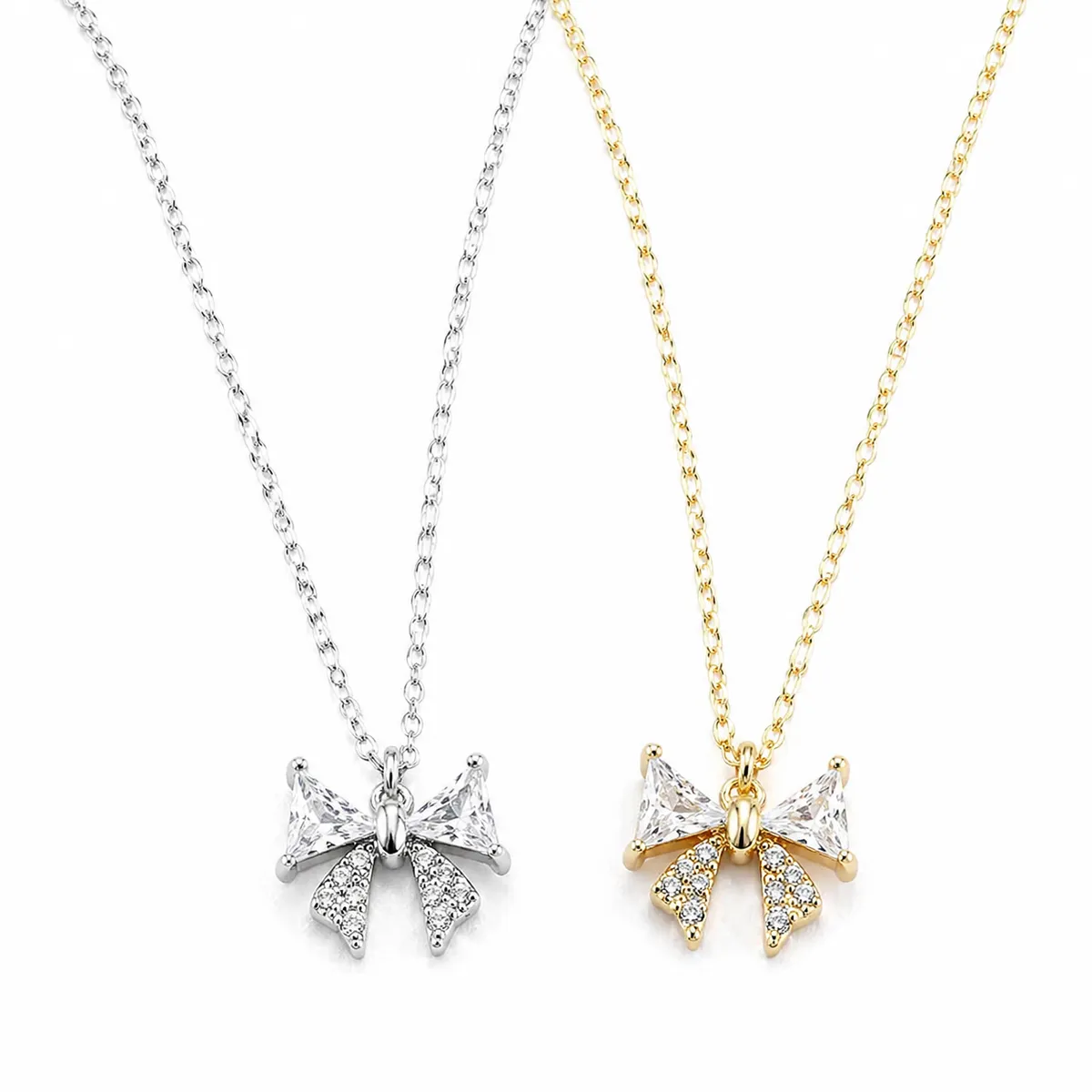 Zircon Mini Bow Necklace