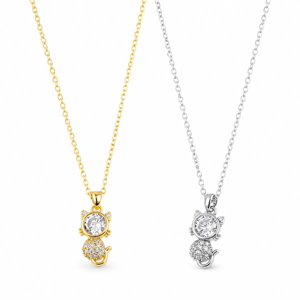 Zircon Cat Necklace