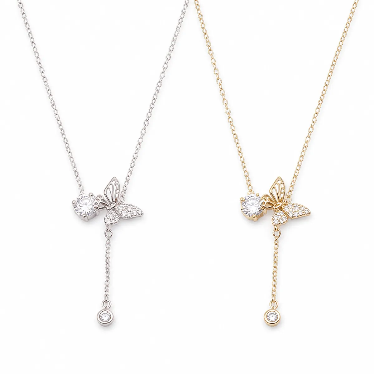 Zircon Butterfly Y-Necklace