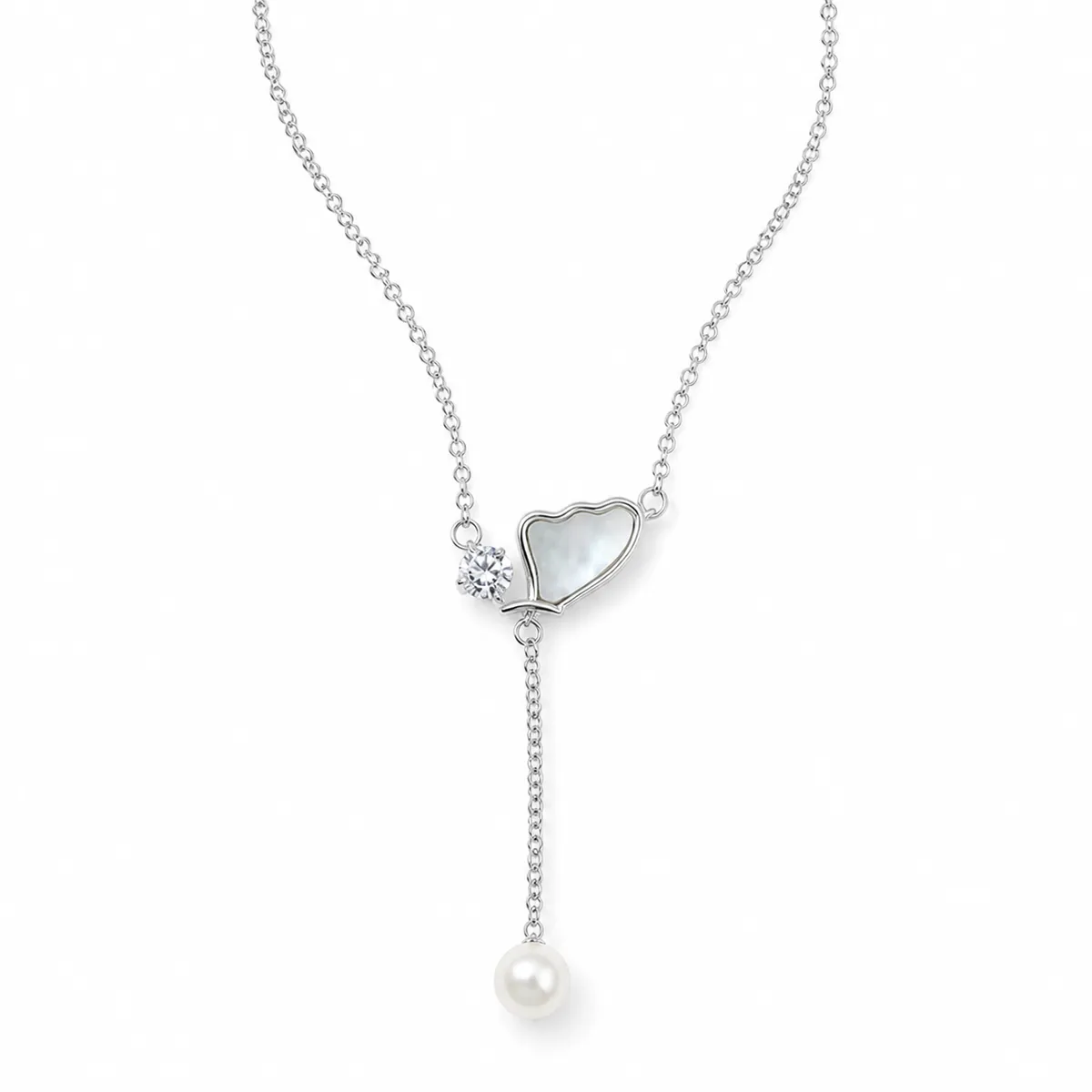 Heart Pearl Y-Necklace
