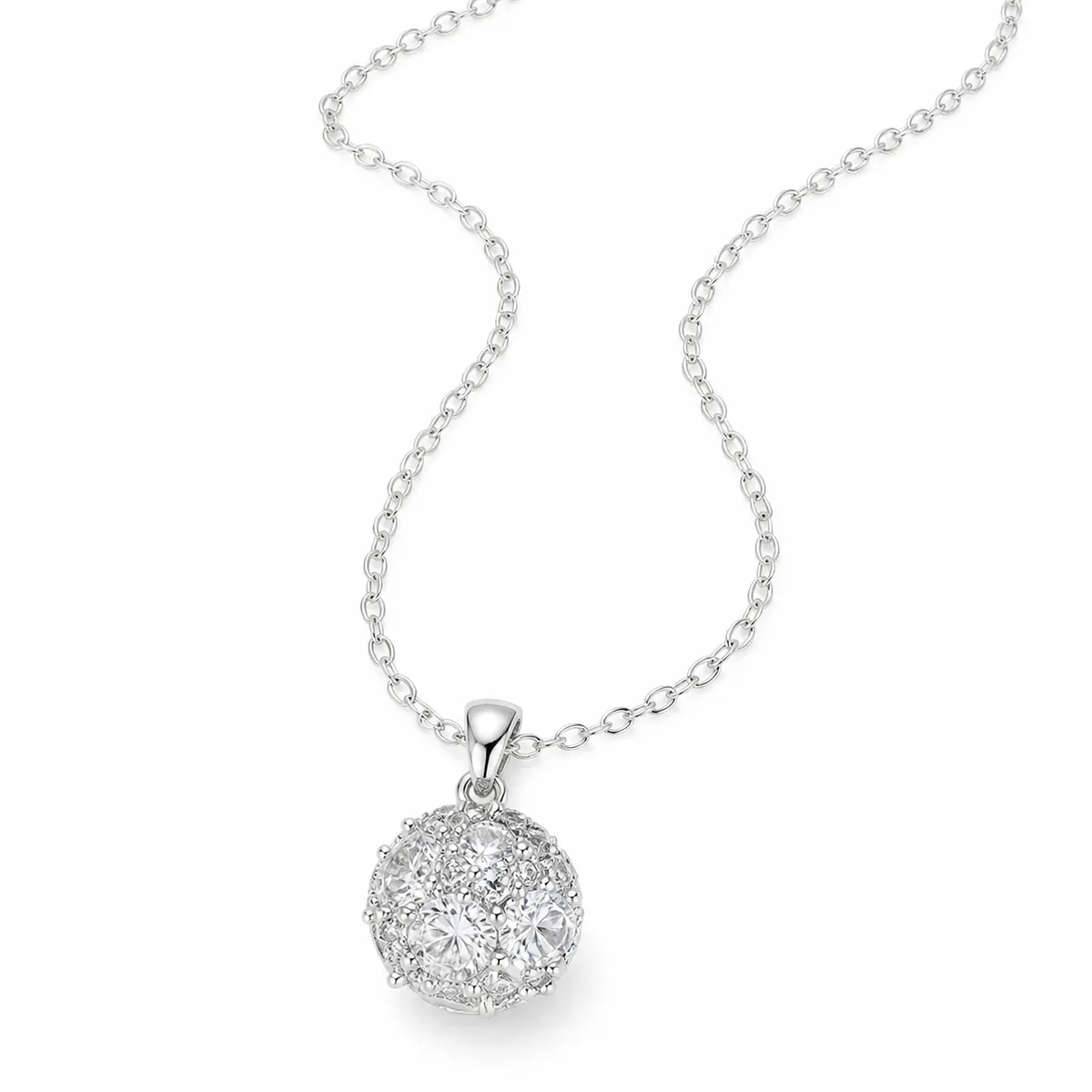 Zircon Sphere Pendant Necklace