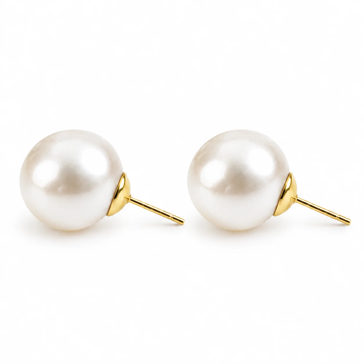 925 Silver White Imitation Pearl Stud Earrings · 16 mm · ED-0003-16-0720